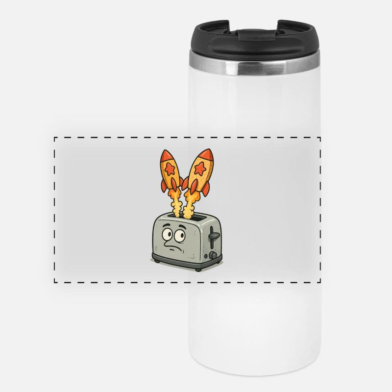 Space rockets in the toaster - Panoramic Thermal Cup - white