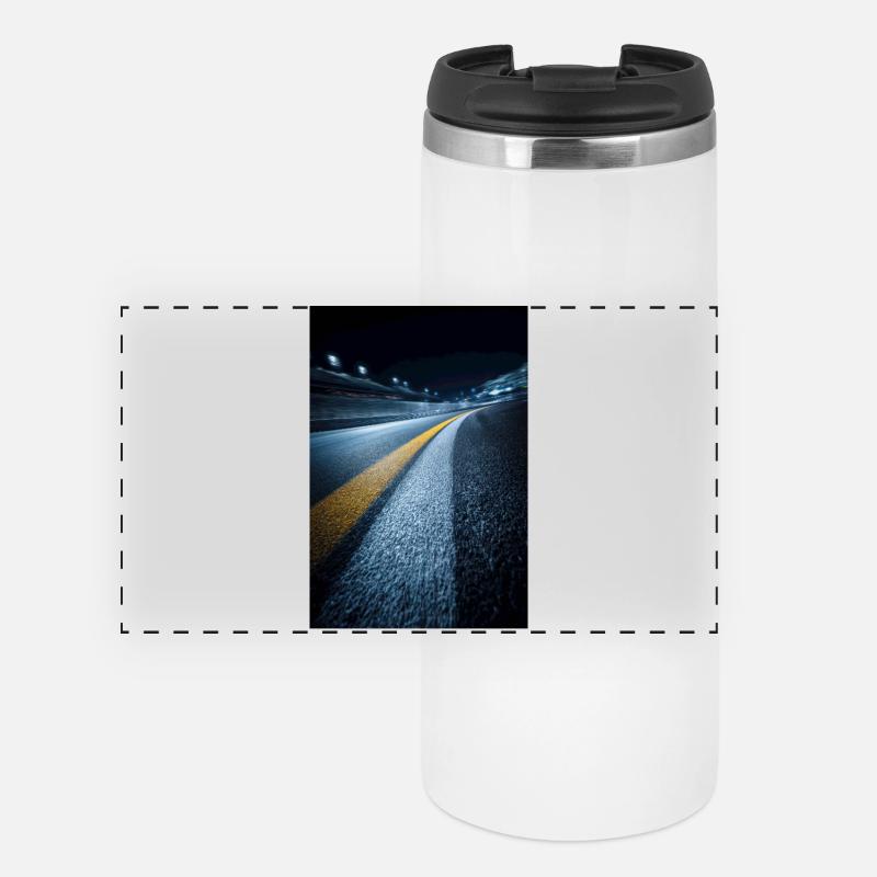 Midnight Track Horizon - Panoramic Thermal Cup - white