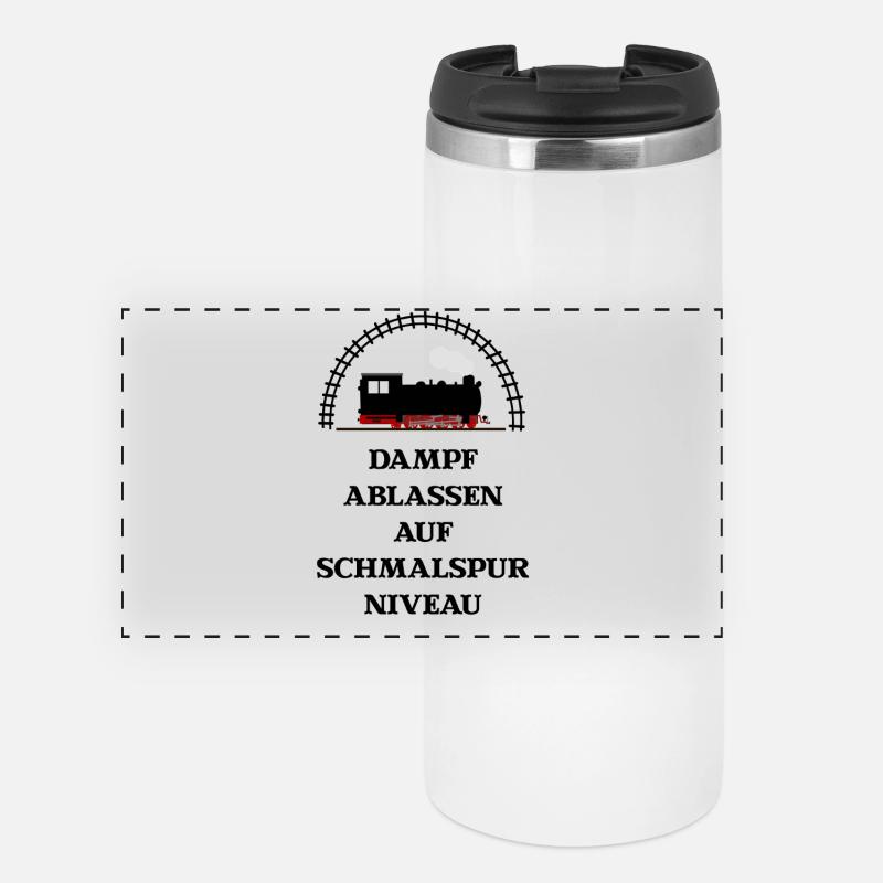 Dampf Ablassen Schmalspur - Panorama Thermobecher - Weiß