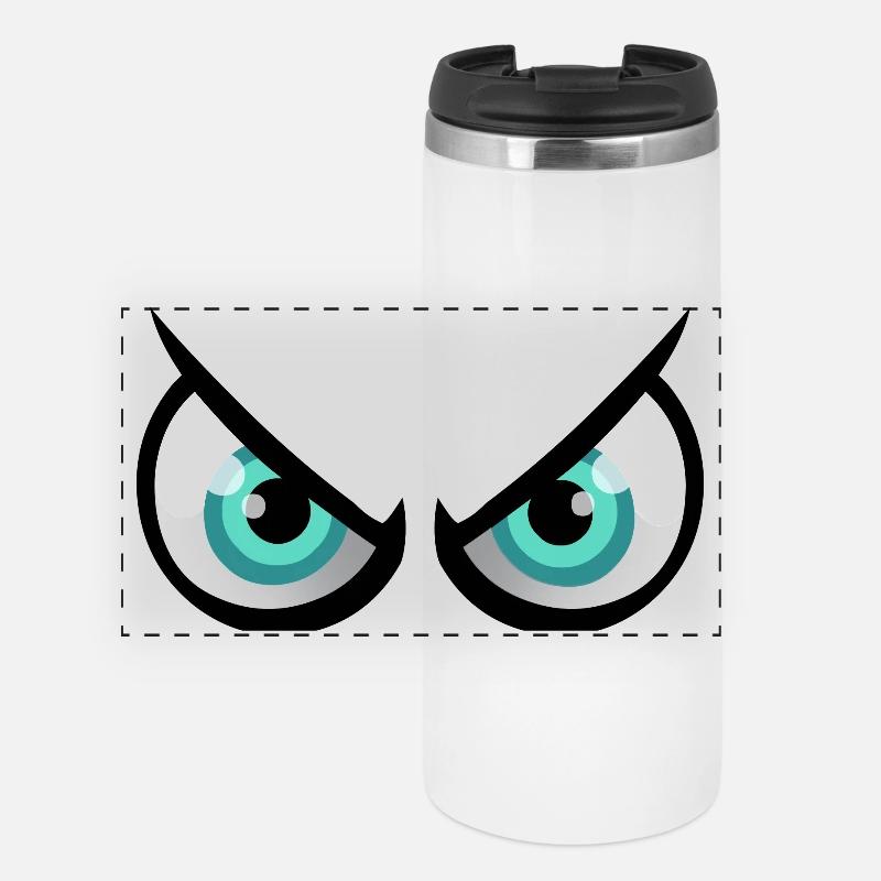 Augen cartoon verärgert - Panorama Thermobecher - Weiß
