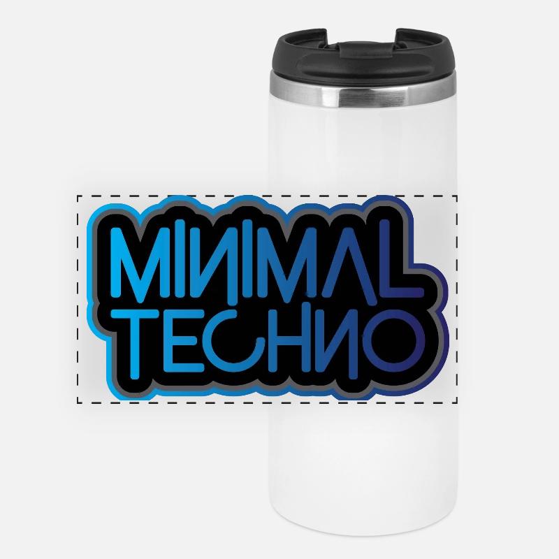 Minimaler Techno - Panorama Thermobecher - Weiß