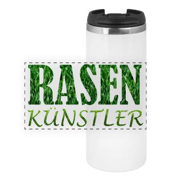 Rasenkünstler Fußballer Fußballtrainer Platzwart - Panorama Thermobecher - Weiß - Vorne