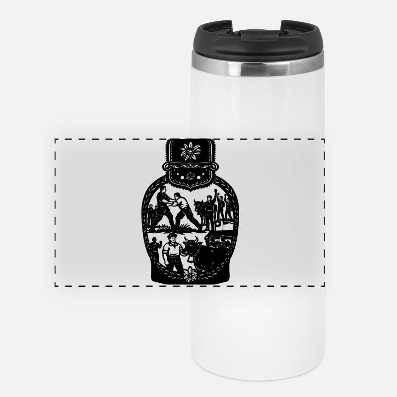 Schwingerkönig_black - Panoramic Thermal Cup - white