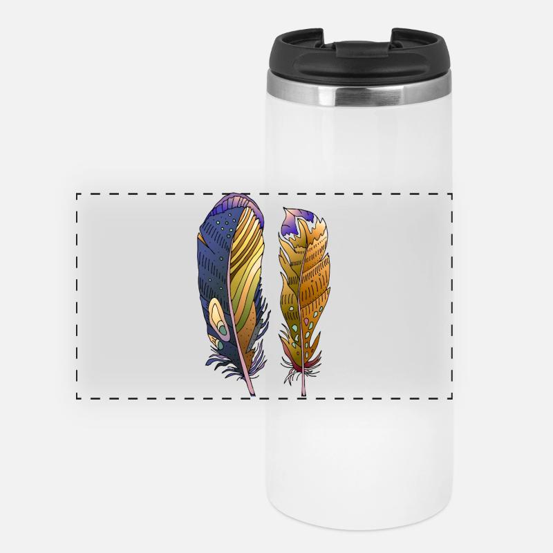 Feder - Panorama Thermobecher - Weiß