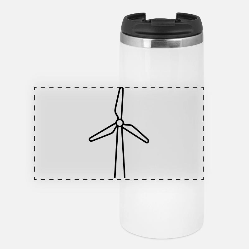 Wind turbine | Renewable Energy Statement Vector - Panoramic Thermal Cup - white