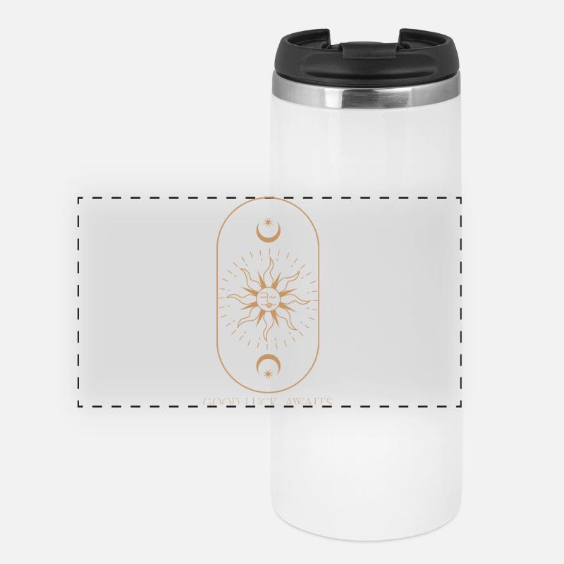 Fine Line Sun & Moons – Good Luck Awaits - Panoramic Thermal Cup - white