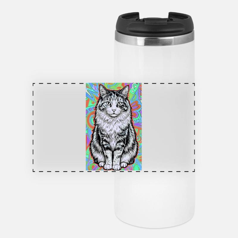cat - Panoramic Thermal Cup - white