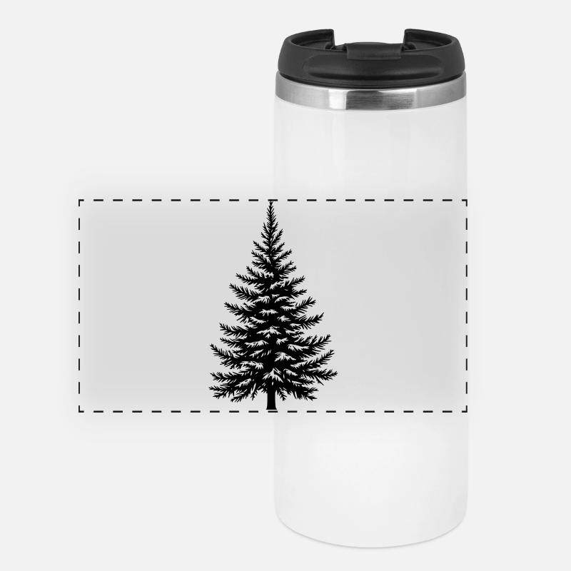 Tree Spruce Fir Conifer Vector - Panoramic Thermal Cup - white