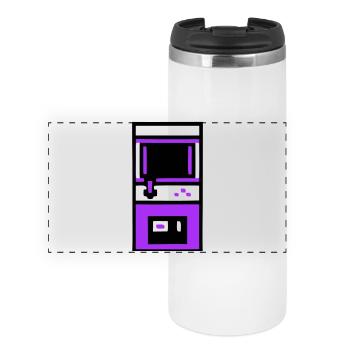 Nostalgischer Arcade Automat Gamer - Panorama Thermobecher - Weiß - Vorne