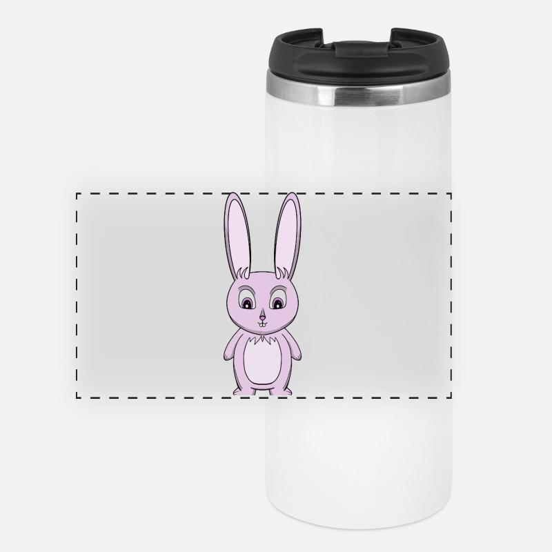 Lavender Bunny Cartoon - Panoramic Thermal Cup - white