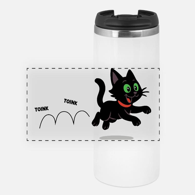 Meeko running happily - Panoramic Thermal Cup - white
