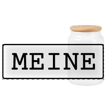 Meine Eigentum Besitz Geschenk - Panorama Keksdose mit Holzdeckel - Weiß - Vorne