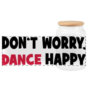 Danse - Boîte à biscuits avec couvercle en bois - blanc - Devant