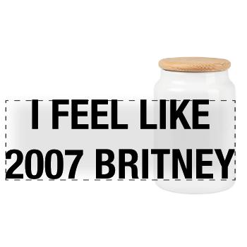 I Feel Like 2007 Britney – Y2K Pop Shirt - Panorama Keksdose mit Holzdeckel - Weiß - Vorne