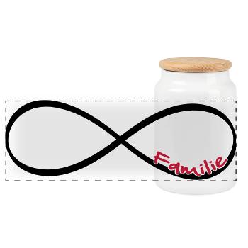 Infinity Sign Family - Gift - Panoramic Cookie Jar with Wooden Lid - white - Front