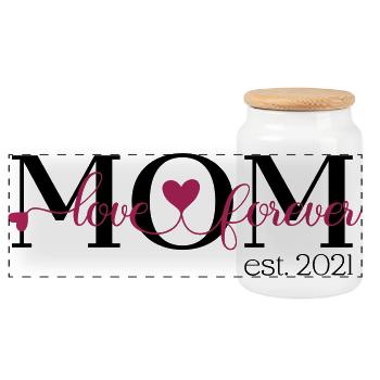 Mom - Panorama Keksdose mit Holzdeckel - Weiß - Vorne