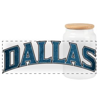 Dallas Arc Blue Vintage - Panoramic Cookie Jar with Wooden Lid - white - Front