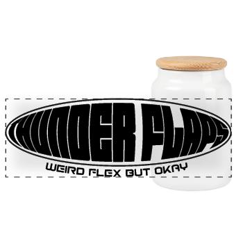 Weird flex but okay - Panorama Keksdose mit Holzdeckel - Weiß - Vorne
