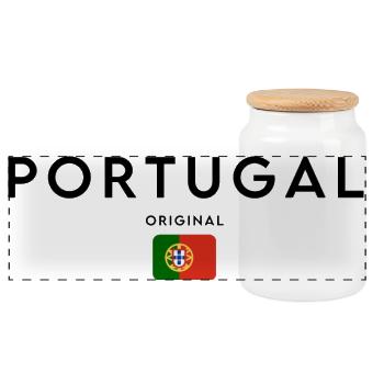 Flagge Portugals - Panorama Keksdose mit Holzdeckel - Weiß - Vorne