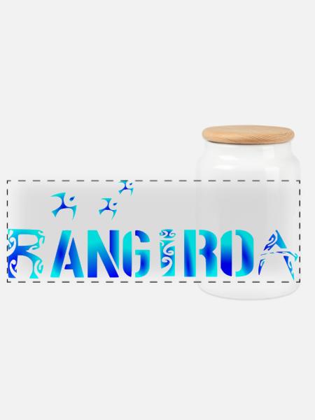 RANGIROA - Panorama Keksdose mit Holzdeckel - Weiß