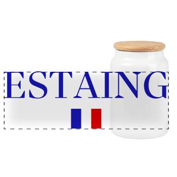 Drapeau ESTING France - Boîte à biscuits avec couvercle en bois - blanc - Devant