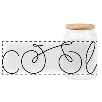 Bike Cool - Boîte à biscuits avec couvercle en bois - blanc - Devant