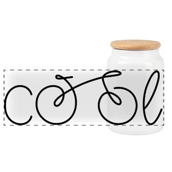 Fahrrad - Panorama Keksdose mit Holzdeckel - Weiß - Vorne