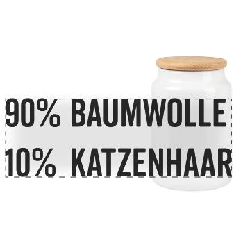 Baumwolle Katzenhaar Geschenk Katzenfreund - Panorama Keksdose mit Holzdeckel - Weiß - Vorne