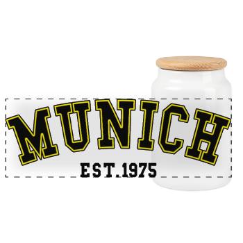 Munich_Est_1975 - Panorama Keksdose mit Holzdeckel - Weiß - Vorne