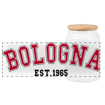 Bologna Est. 1965 - Panoramic Cookie Jar with Wooden Lid - white - Front