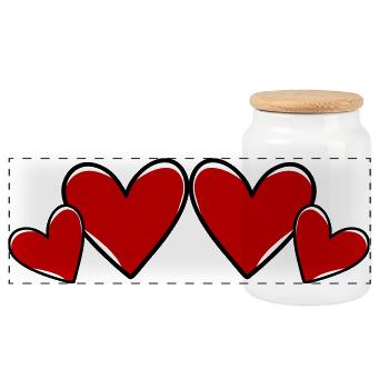 Herzen Symbol Liebe - Panorama Keksdose mit Holzdeckel - Weiß - Vorne