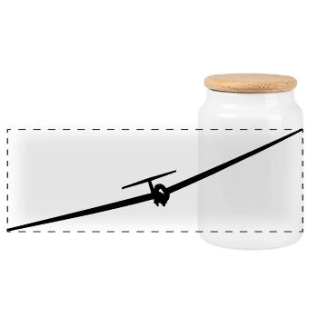 Glider - Panoramic Cookie Jar with Wooden Lid - white - Front