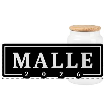 Malle 2026 Mallorca Holidays - Panoramic Cookie Jar with Wooden Lid - white - Front