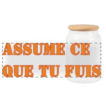ASSUME CE QUE TU FUIS - Boîte à biscuits avec couvercle en bois - blanc - Devant