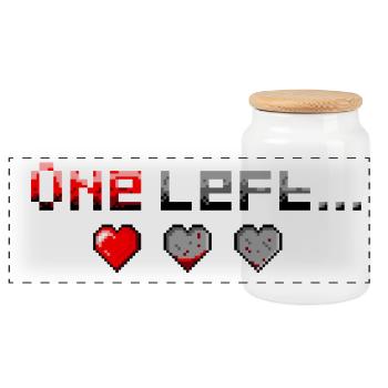 Pixel Art : Il ne reste qu’un cœur - Boîte à biscuits avec couvercle en bois - blanc - Devant