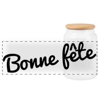 HAPPY BIRTHDAY. MOTHER'S DAY. FATHER'S DAY. PARTY - Panoramic Cookie Jar with Wooden Lid - white - Front