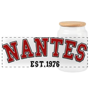 Nantes Est. 1976 - Panoramic Cookie Jar with Wooden Lid - white - Front