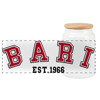 Bari Est 1966 - Panoramic Cookie Jar with Wooden Lid - white - Front
