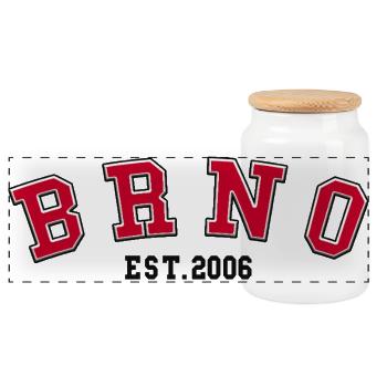 Brno Fondé en 2006 - Boîte à biscuits avec couvercle en bois - blanc - Devant