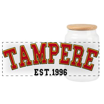 Tampere Fondé en 1996 - Boîte à biscuits avec couvercle en bois - blanc - Devant