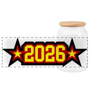 2026 Deutschland - Panorama Keksdose mit Holzdeckel - Weiß - Vorne