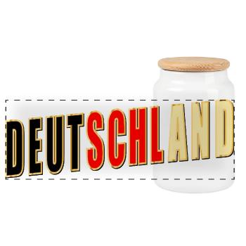 Deutschland - Panorama Keksdose mit Holzdeckel - Weiß - Vorne