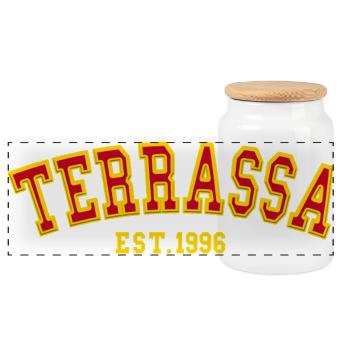 Terrassa Est. 1996 - Panoramic Cookie Jar with Wooden Lid - white - Front