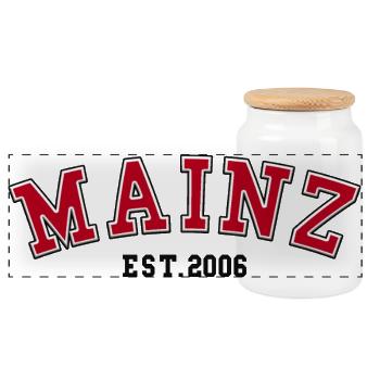 Mainz Est. 2006 - Panoramic Cookie Jar with Wooden Lid - white - Front