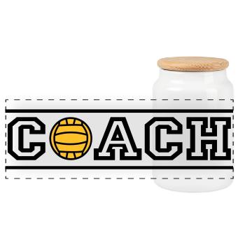 coach - Panoramic Cookie Jar with Wooden Lid - white - Front
