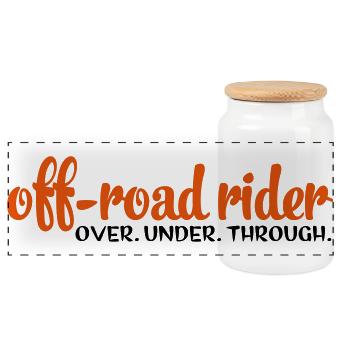 2541614 15137067 off-road - Panoramic Cookie Jar with Wooden Lid - white - Front