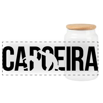 capoeira - Panoramic Cookie Jar with Wooden Lid - white - Front