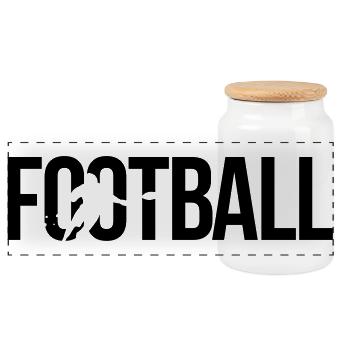 football - Panorama Keksdose mit Holzdeckel - Weiß - Vorne