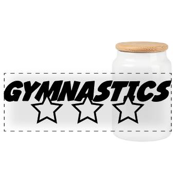 Gymnastics - Panorama Keksdose mit Holzdeckel - Weiß - Vorne
