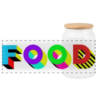 Food Food delicious - Panoramic Cookie Jar with Wooden Lid - white - Front